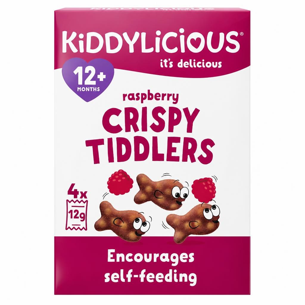 Kiddylicious Raspberry Crispy Tiddlers 4X12g