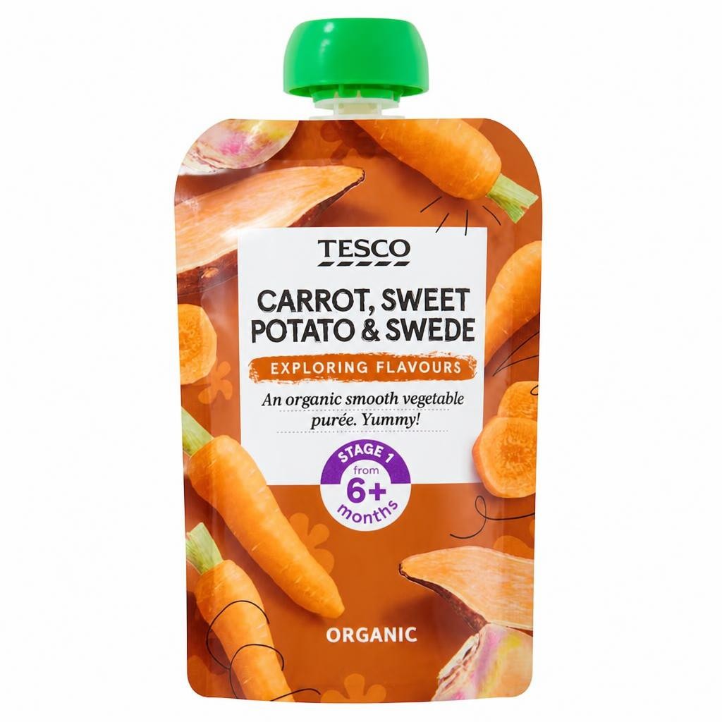 Tesco Carrot Sweet Potato Swede Pouch 100G
