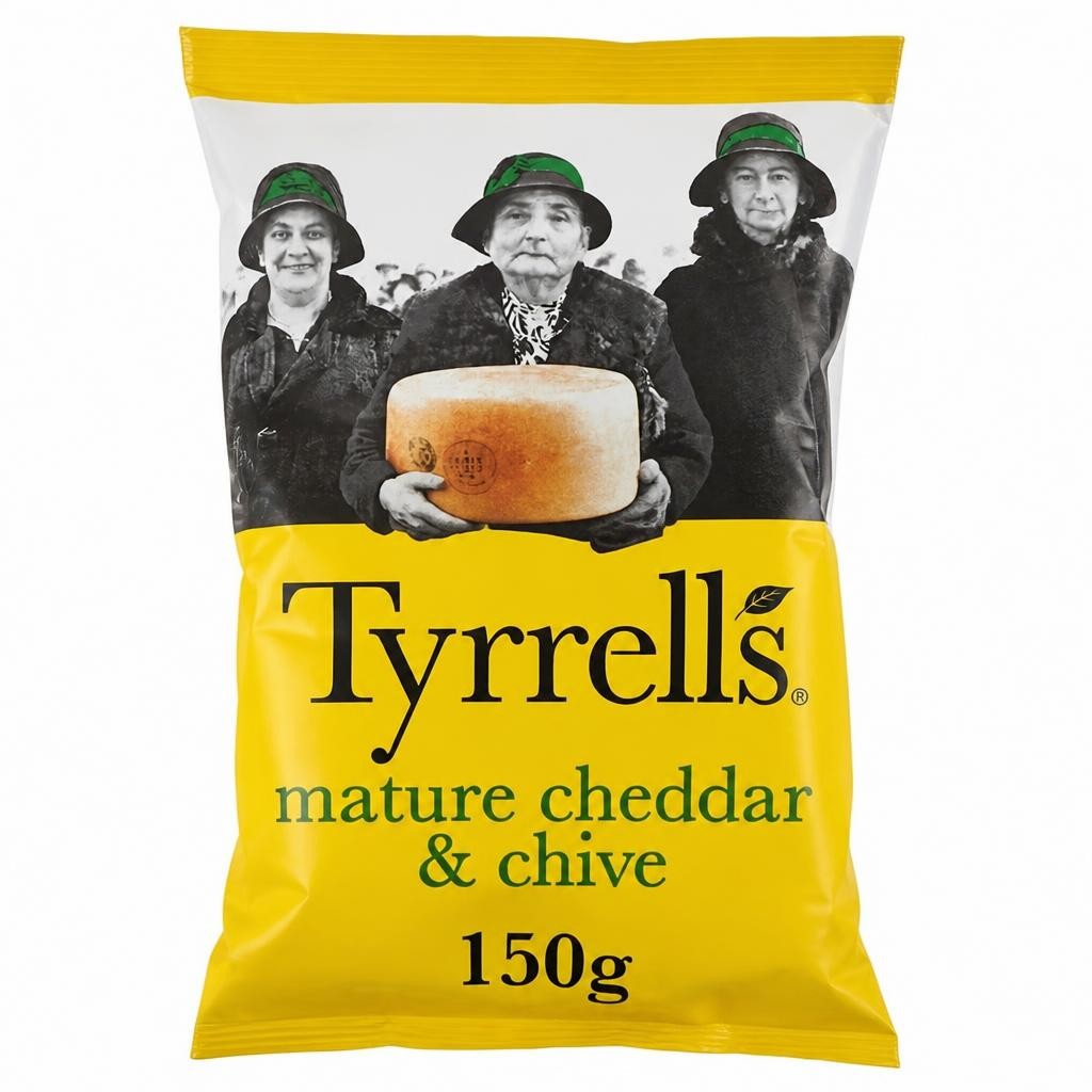 Tyrrells Mature Cheddar & Chive Sharing Crisps 150g