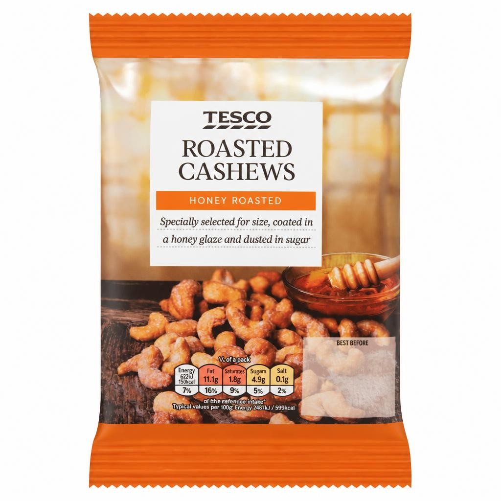 Tesco Honey Roasted Cashews 150G