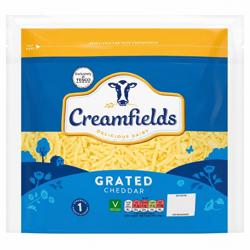 Creamfields Grated Cheddar 500G