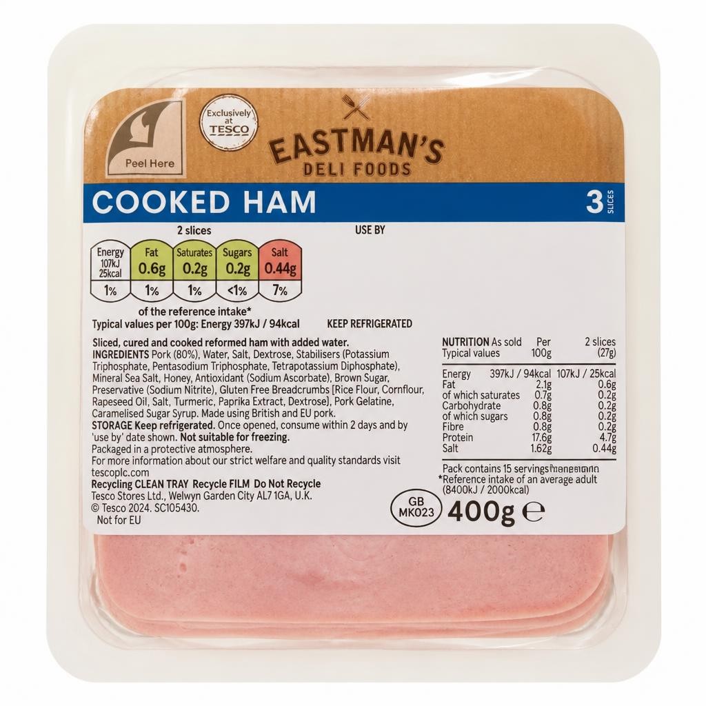 Eastmans Cooked Ham Slices 400g
