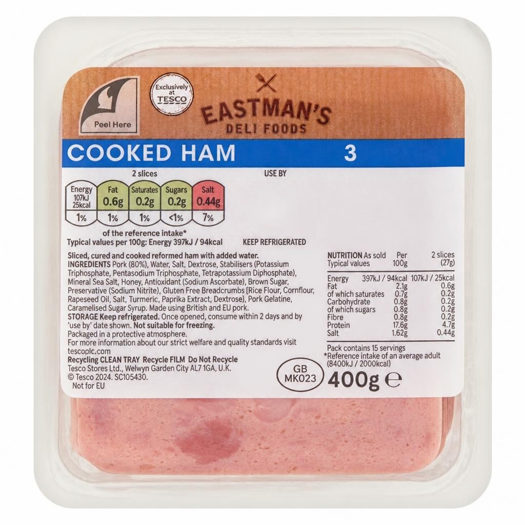 Eastmans Cooked Ham Slices 400g