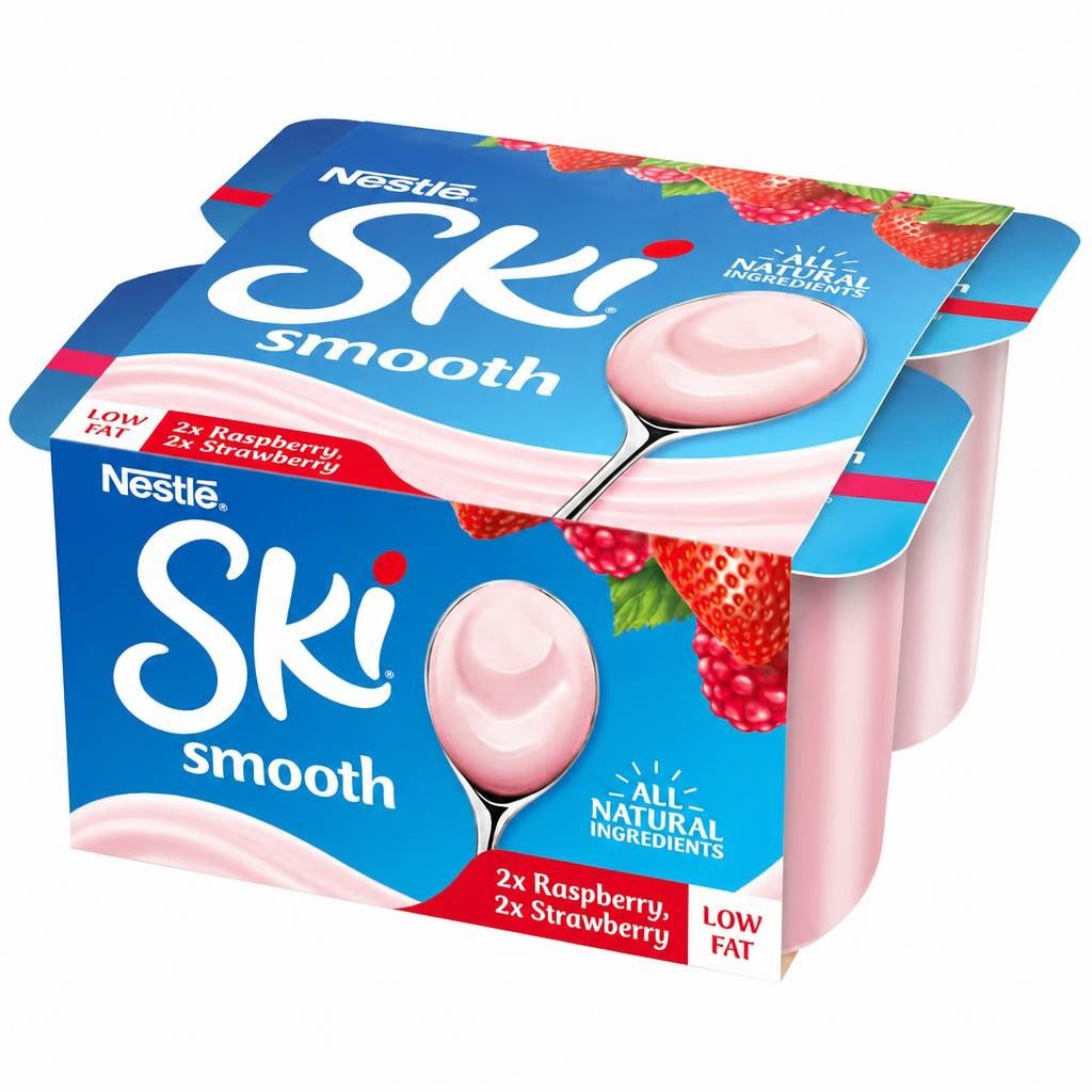Ski Smooth Strawberry & Raspberry Yogurt 4X120g