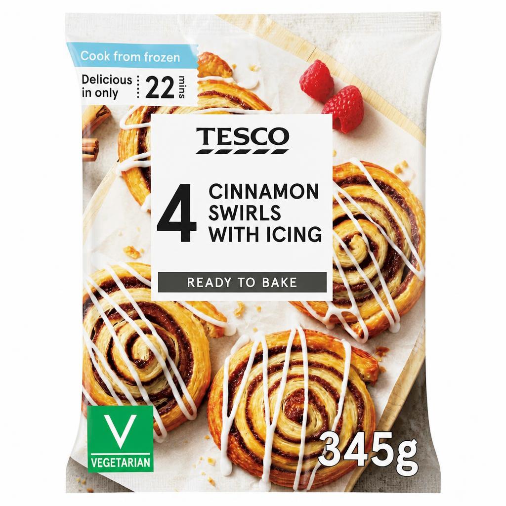 Tesco 4 Cinnamon Swirls 345G