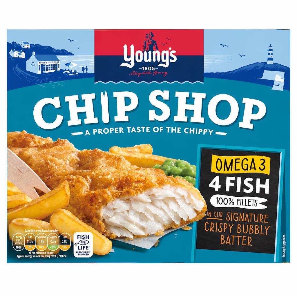 Youngs Chip Shop 4 Omega 3 Fish Fillets