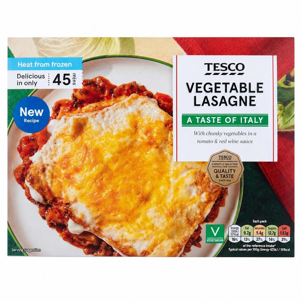 Tesco Vegetarian Vegetable Lasagne 375G