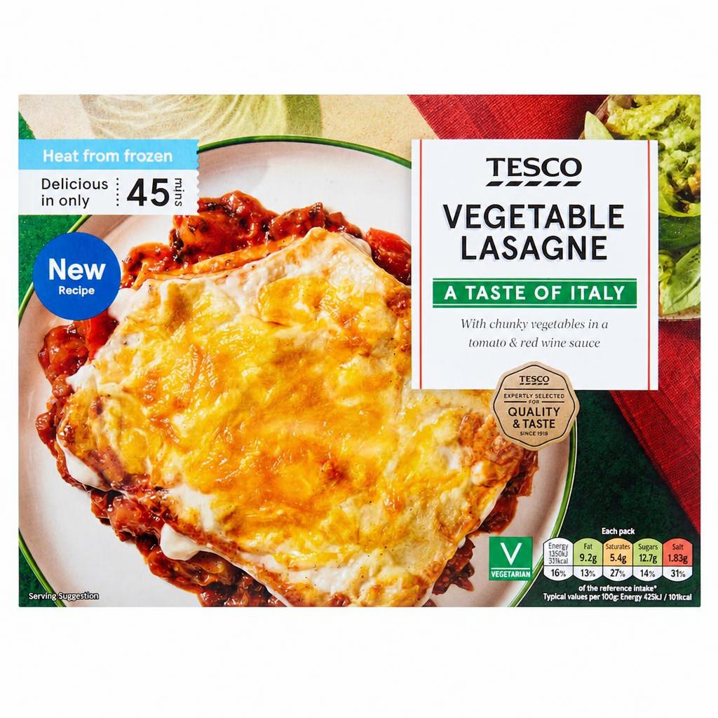 Tesco Vegetarian Vegetable Lasagne 375G