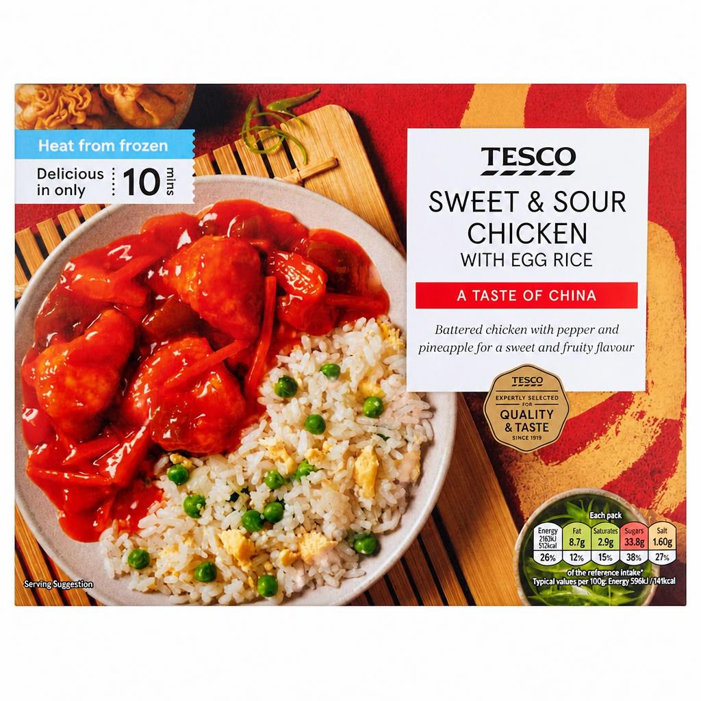 Tesco Sweet & Sour Chicken with Egg Rice 400g