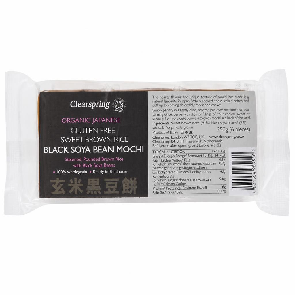 Organic Japanese Brown Rice Black Soya Bean Mochi 250g (Clearspring) | Multi