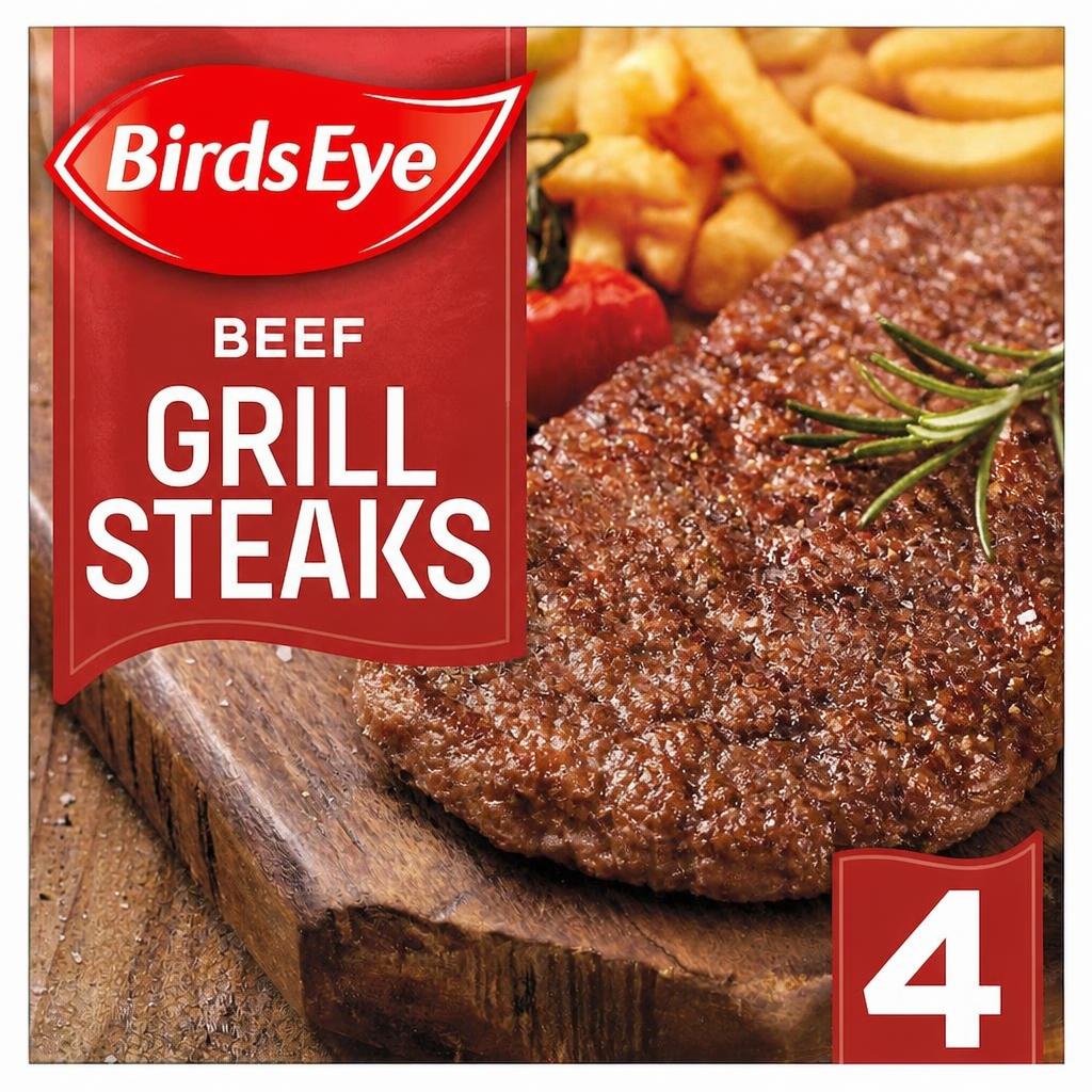 Birds Eye 4 Beef Grill Steaks 340g