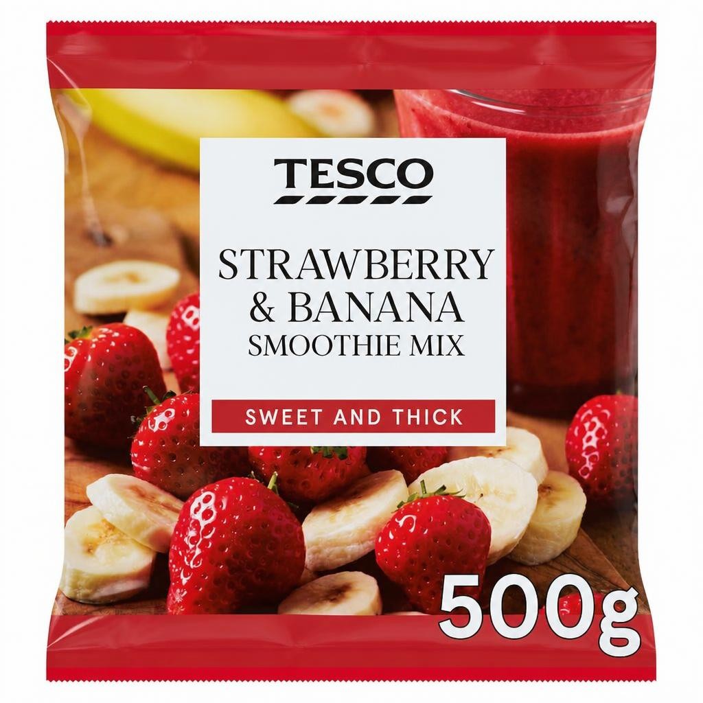 Tesco Frozen Strawberry & Banana Smoothie Mix 500G