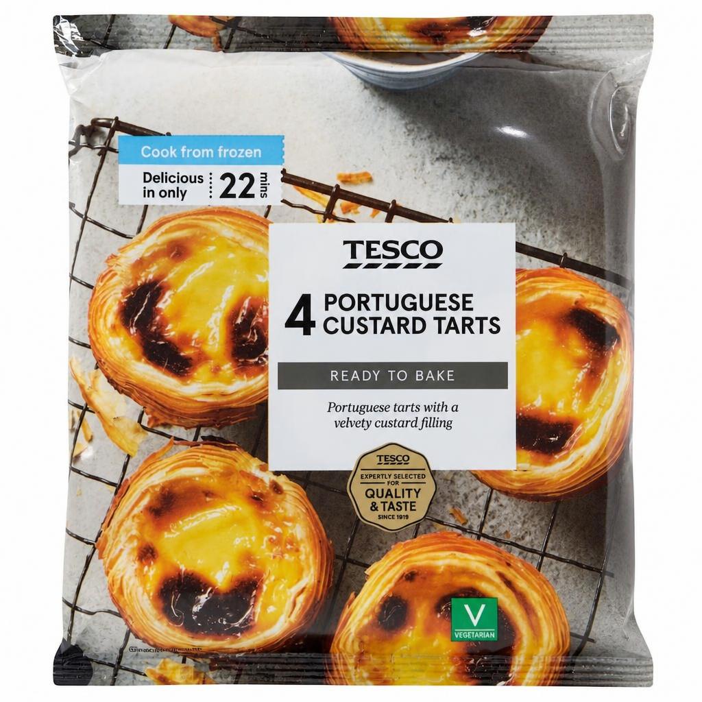 Tesco Portuguese Custard Tarts 4 Pack 208G