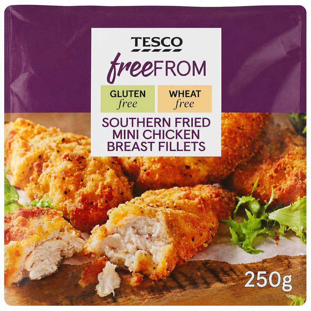 Tesco Free From Southern Fried Mini Chicken Fillets 250G