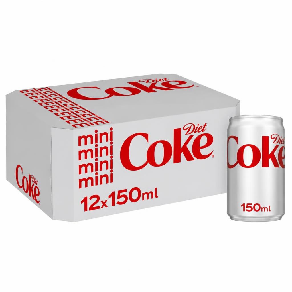 Diet Coke Soft Drink Cans 12 x 150 mL