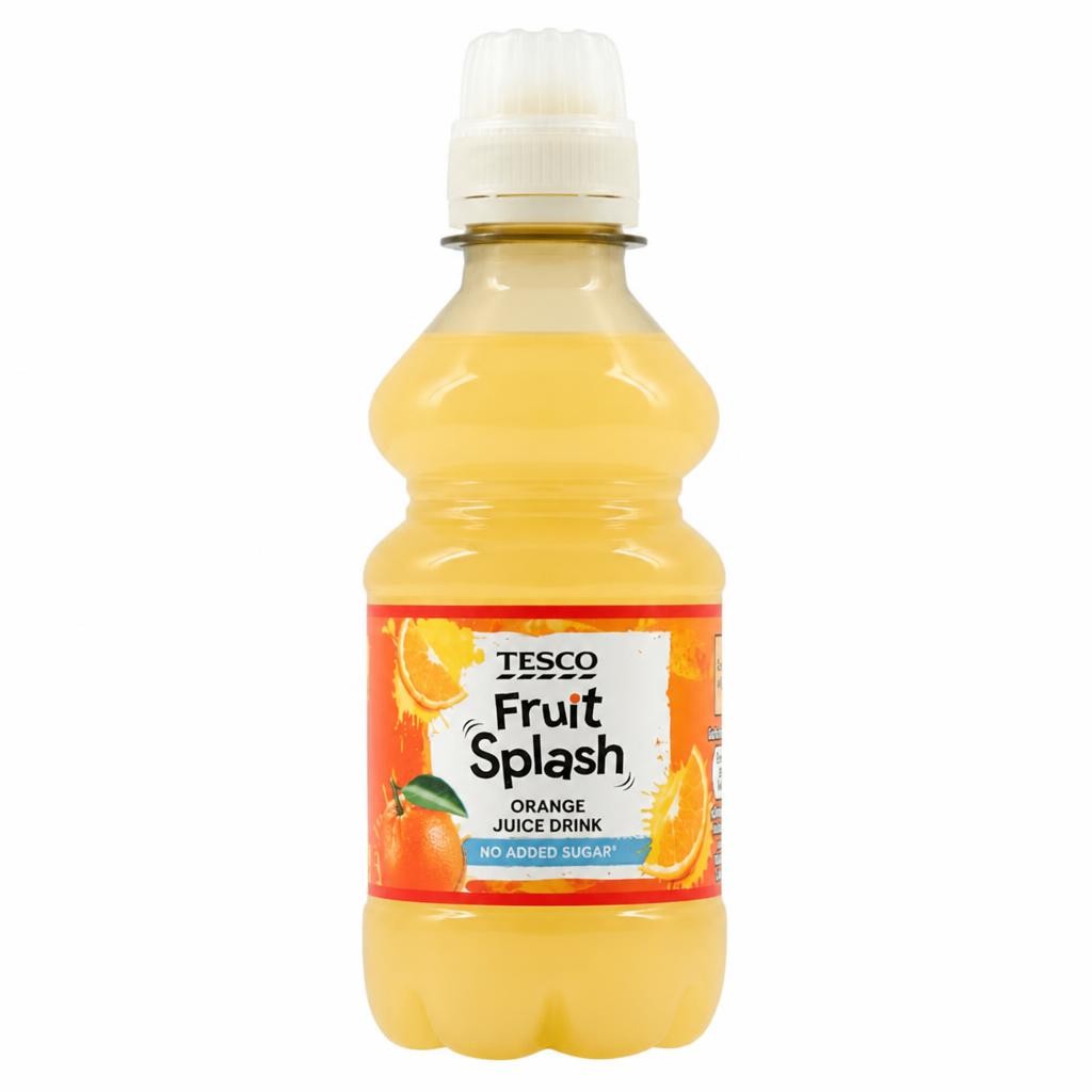 Tesco Fruit Splash No Added Sugar Orange Juice Drink 250Ml