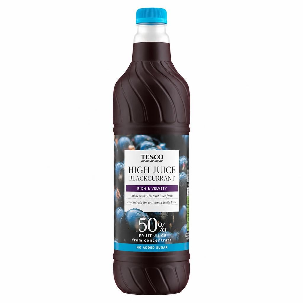 Tesco No Added Sugar High Juice Blackcurrant 1L