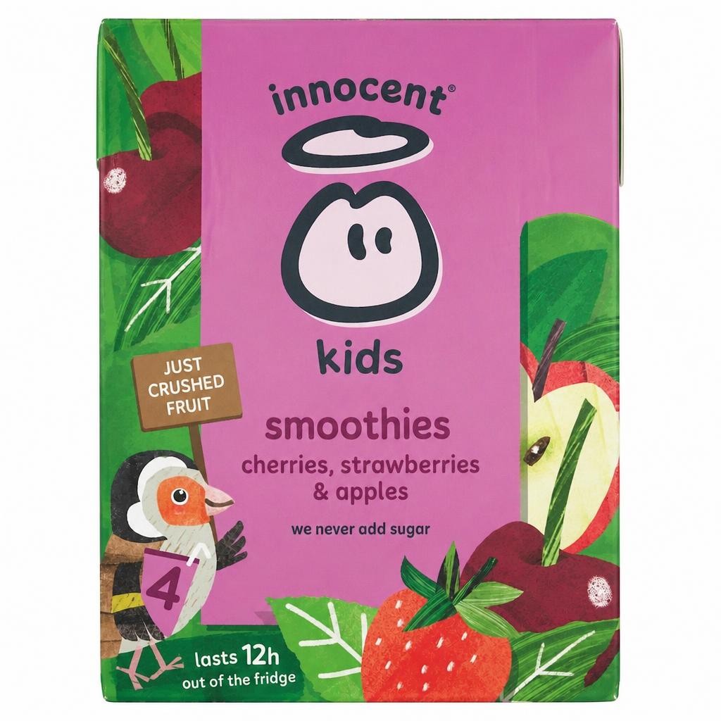 innocent Kids Smoothies Cherries, Strawberries & Apples 4 x 150ml