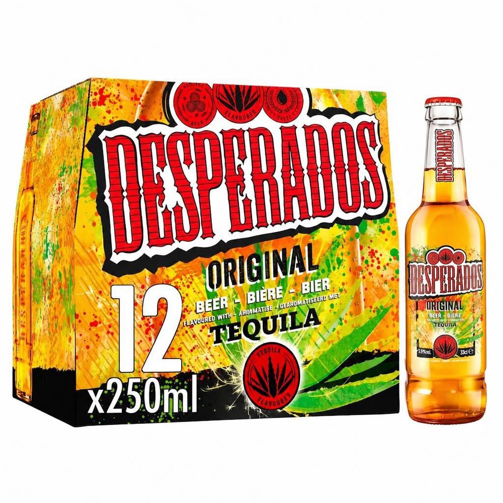 Desperados Tequila Flavoured Lager Beer Bottle 12x250ml
