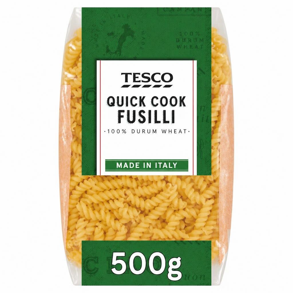 Tesco Quick Cook Fusilli Pasta 500G