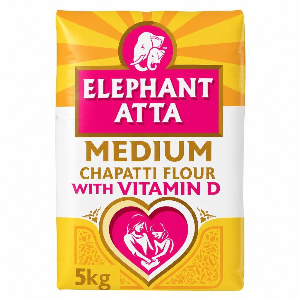 Elephant Atta Medium Chapatti Flour with Vitamin D 5kg