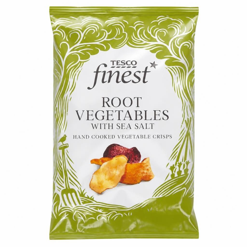 Tesco Finest Root Vegetable With Sea Salt Crisps 125G