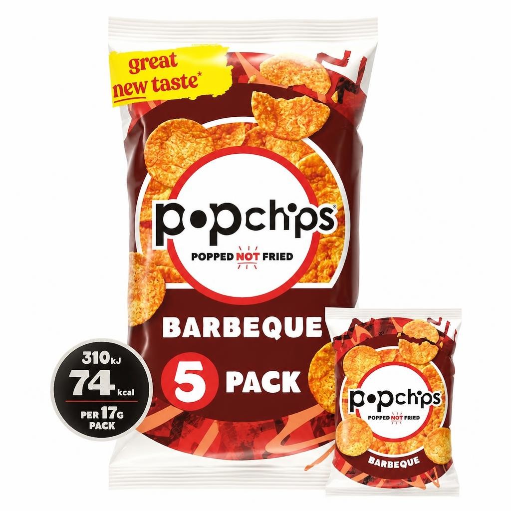 Popchips Barbeque Multipack Crisps 5x17g
