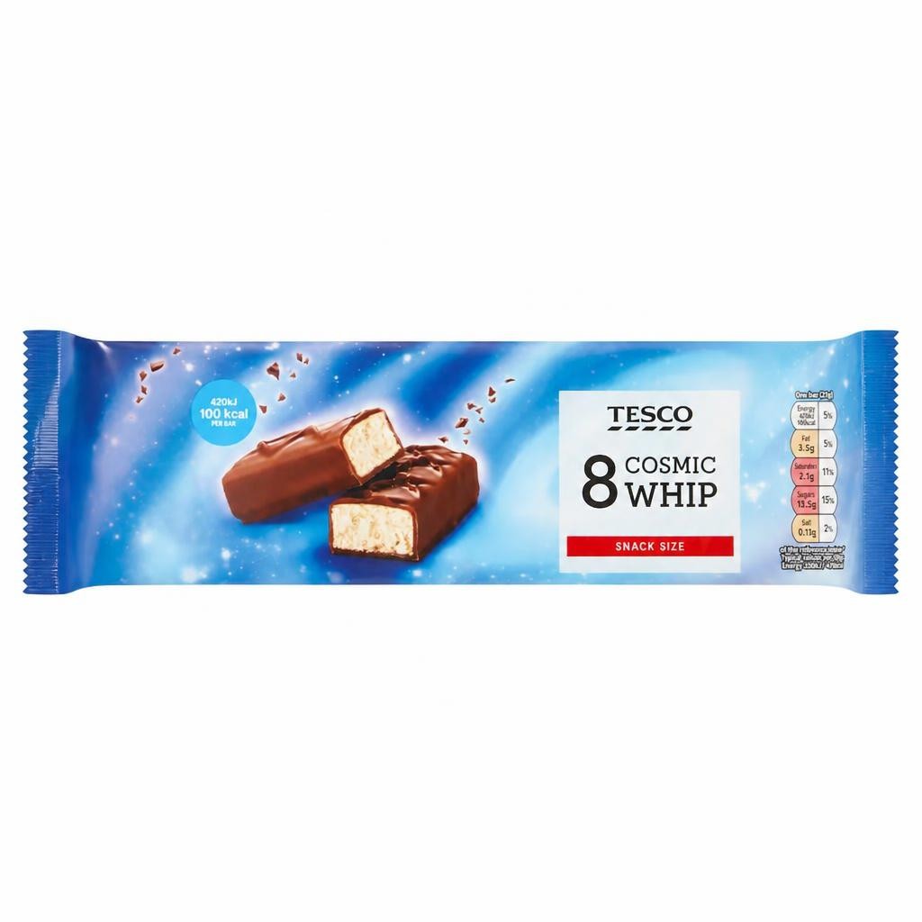 Tesco Cosmic Whip Chocolate Bars Multipack 8 X 22g
