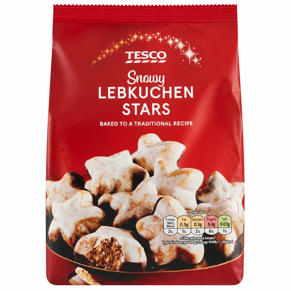Tesco Lebkuchen Iced Stars 250G