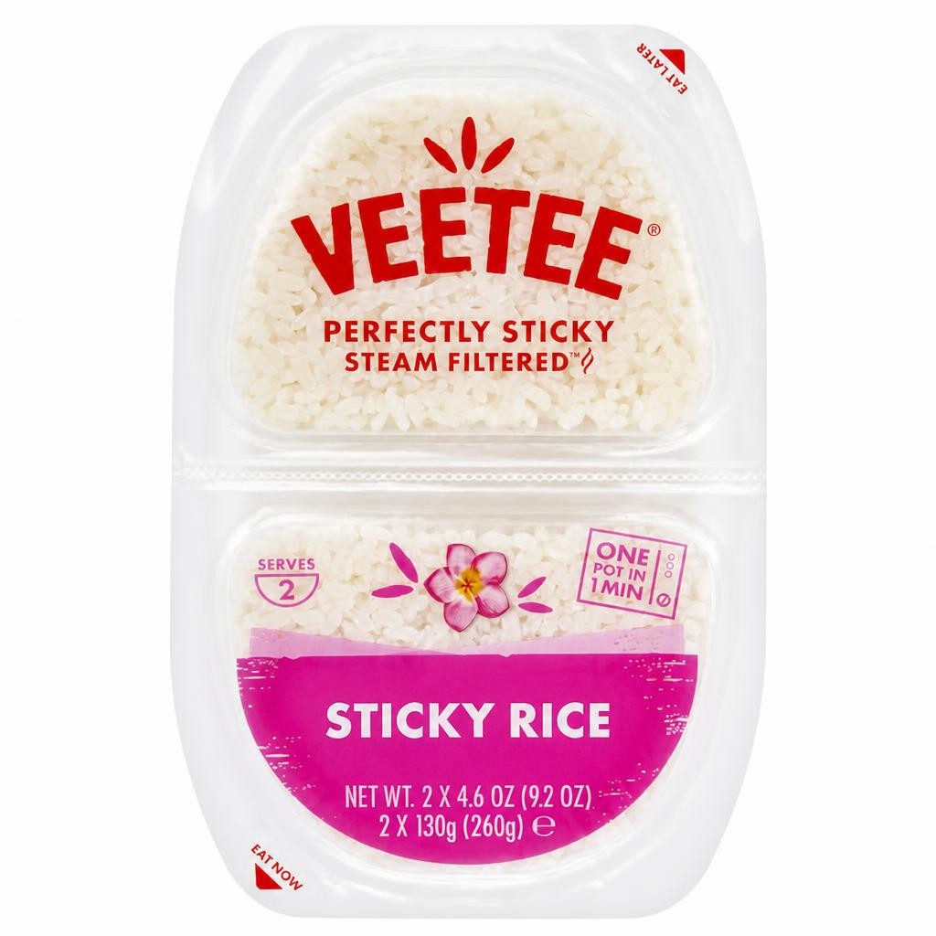 Veetee Heat Eat Sticky Rice Pots 2X130g
