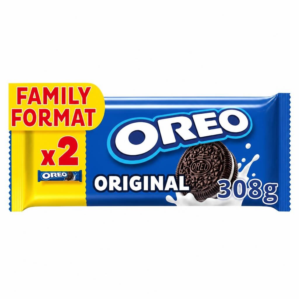 Oreo Vanilla Cookie Chocolate Sandwich Biscuits Twin Pack 2x154g