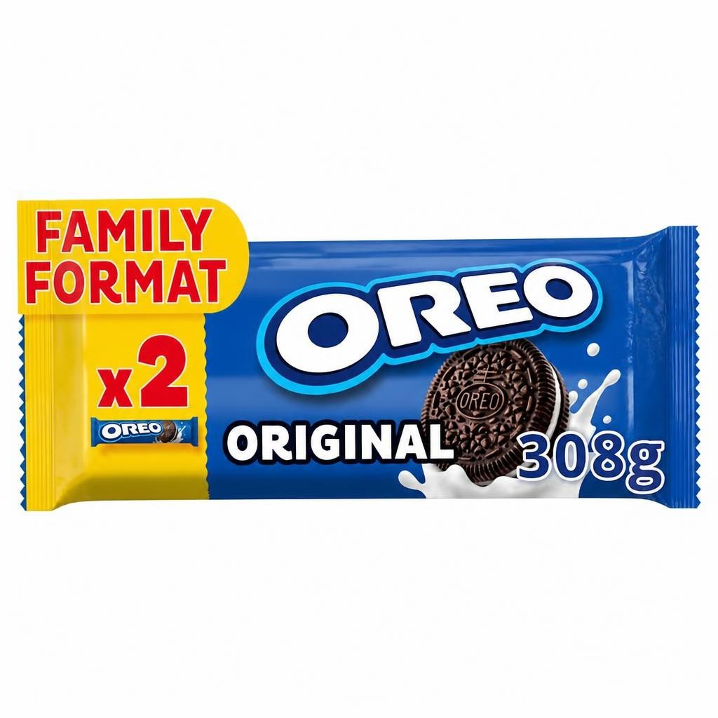 Oreo Vanilla Cookie Chocolate Sandwich Biscuits Twin Pack 2x154g