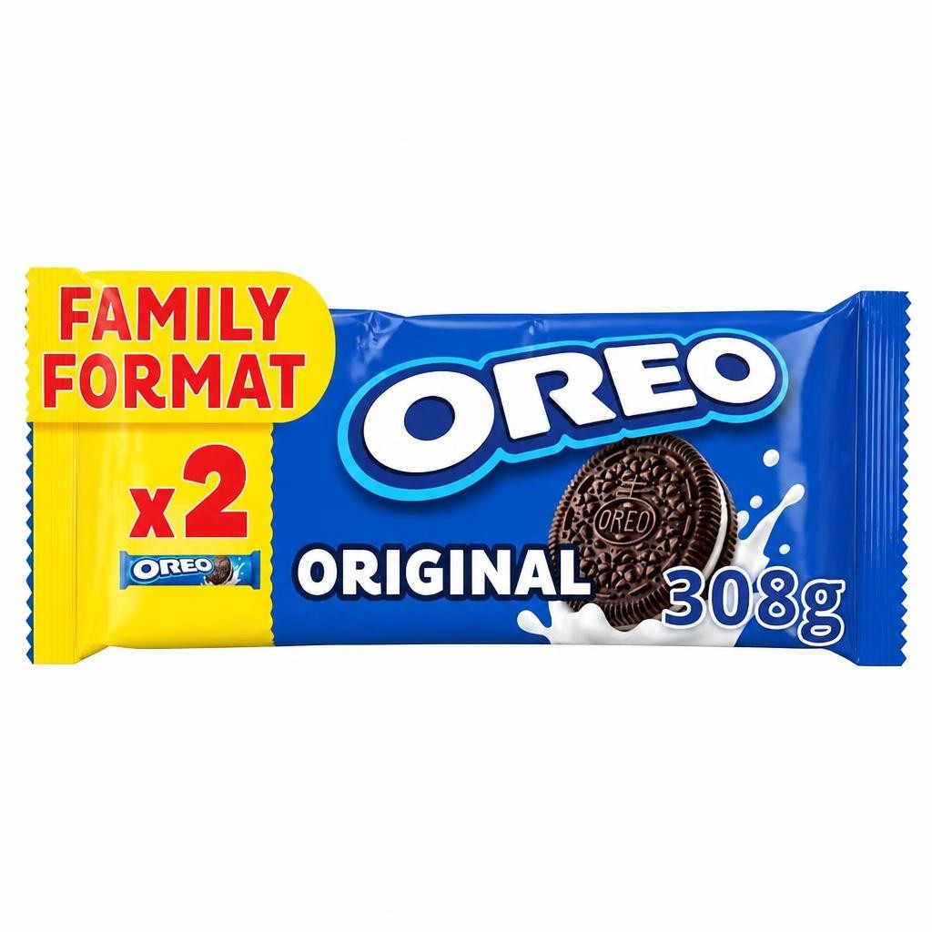 Oreo Vanilla Cookie Chocolate Sandwich Biscuits Twin Pack 2x154g
