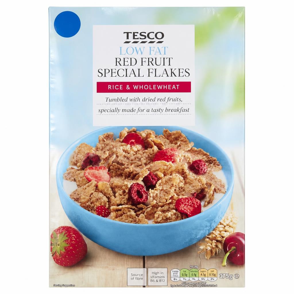 Tesco Low Fat Red Fruit Special Flakes 375g