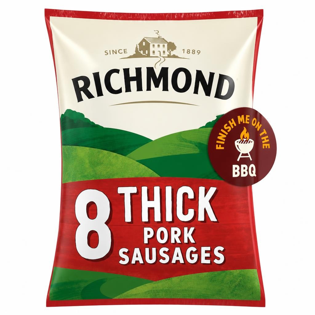 Richmond 8 Thick Pork Sausages 410G