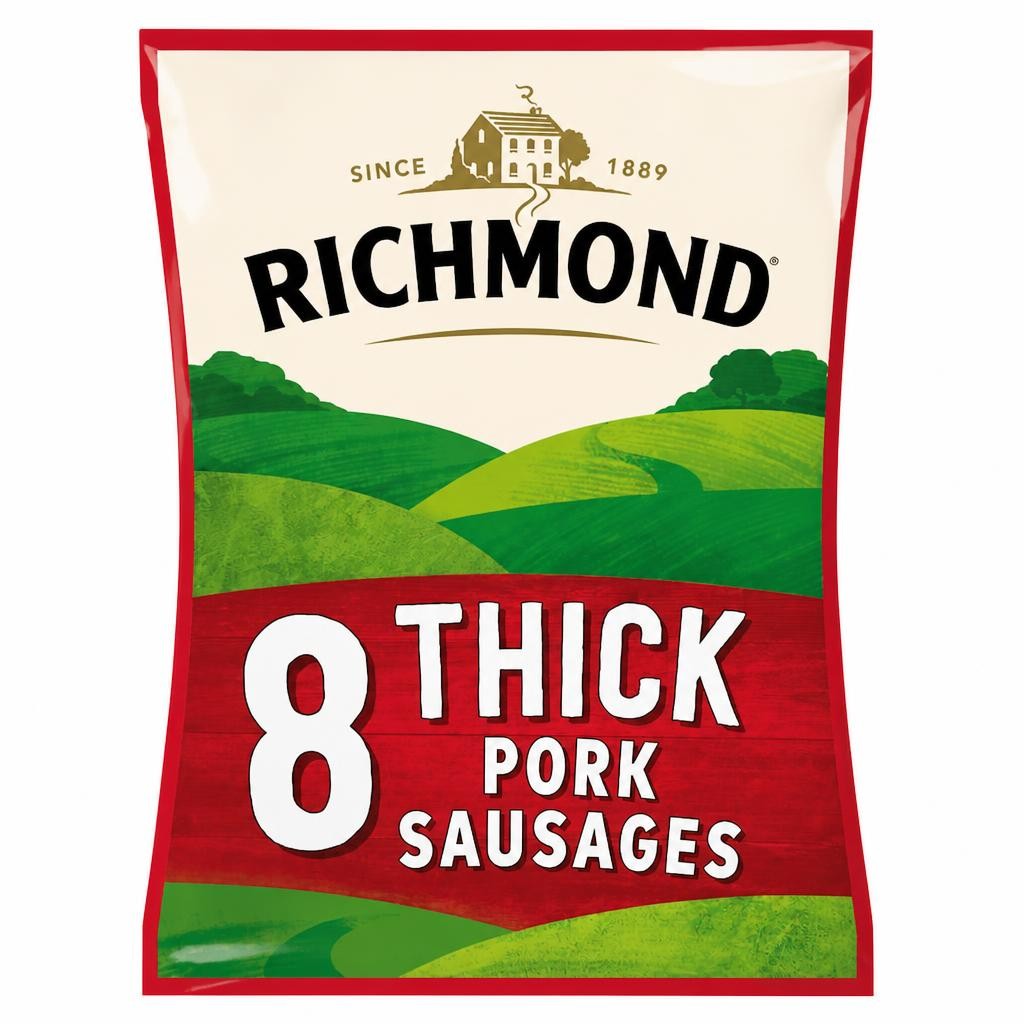 Richmond 8 Thick Pork Sausages 410G