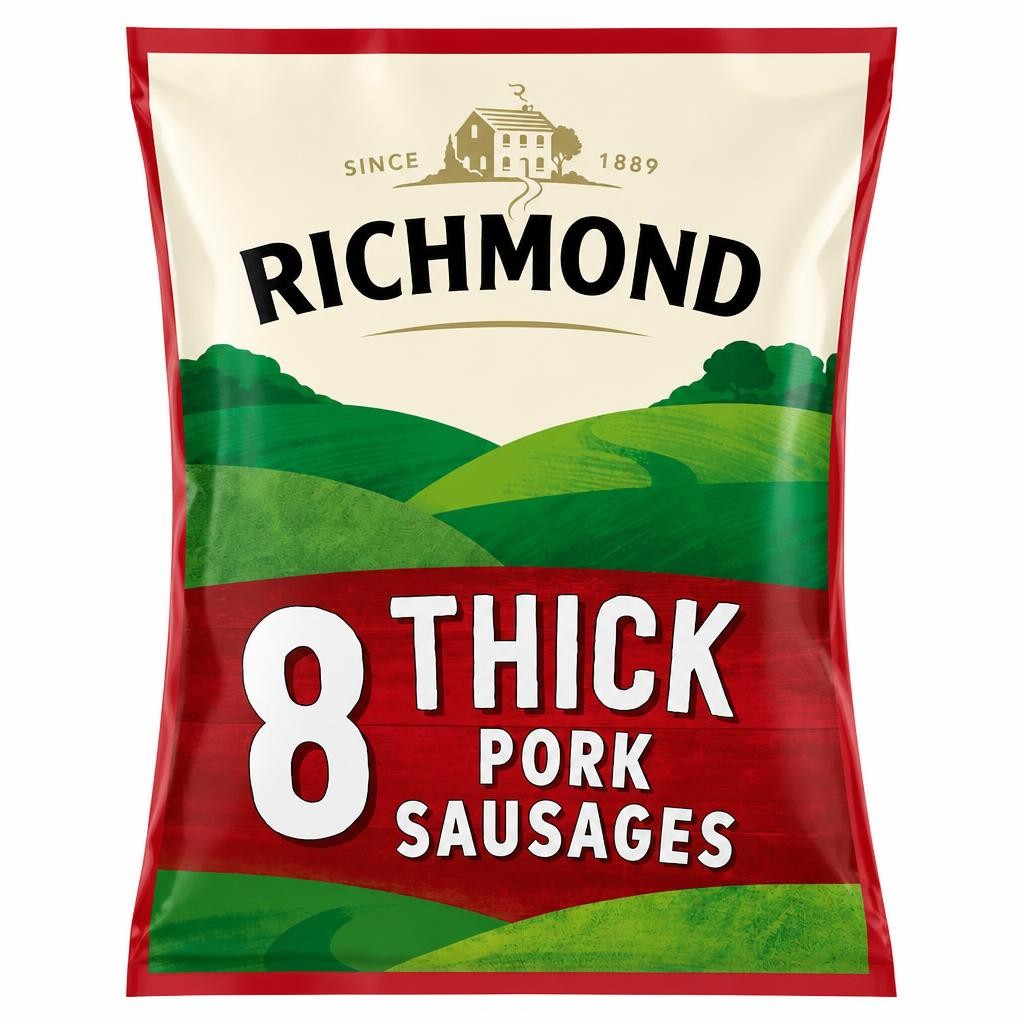 Richmond 8 Thick Pork Sausages 410G