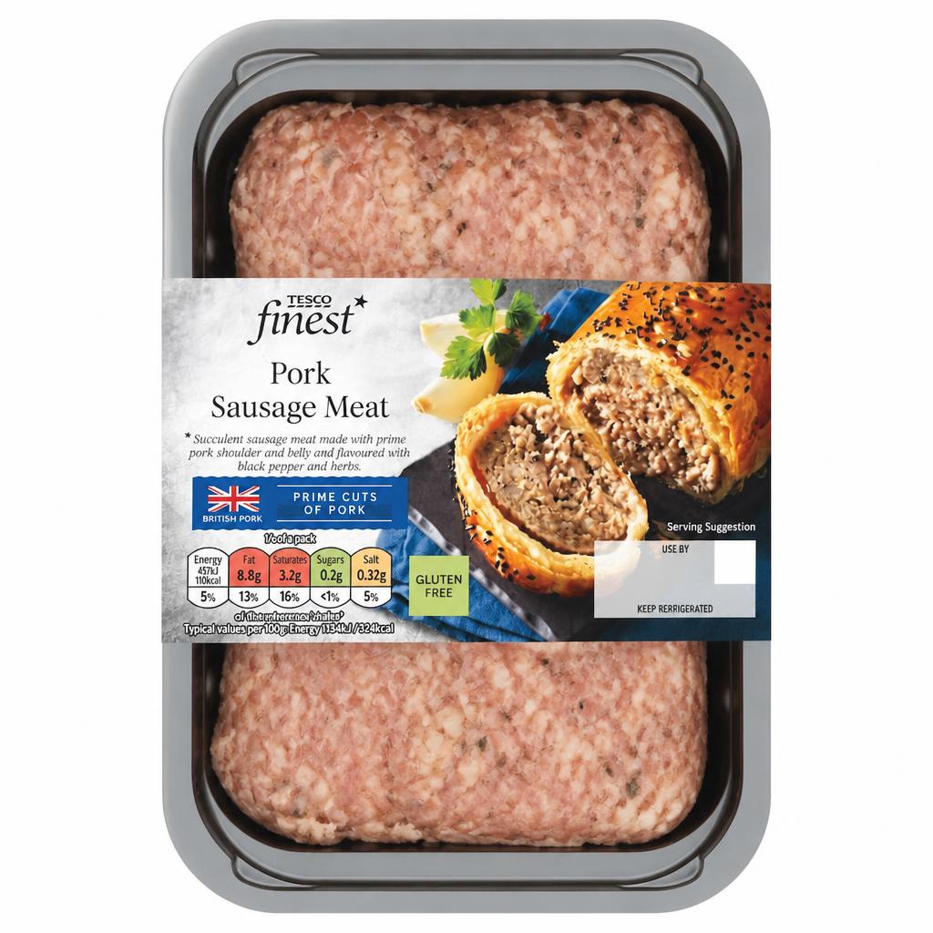 Tesco Finest Pork Sausage Meat 350G