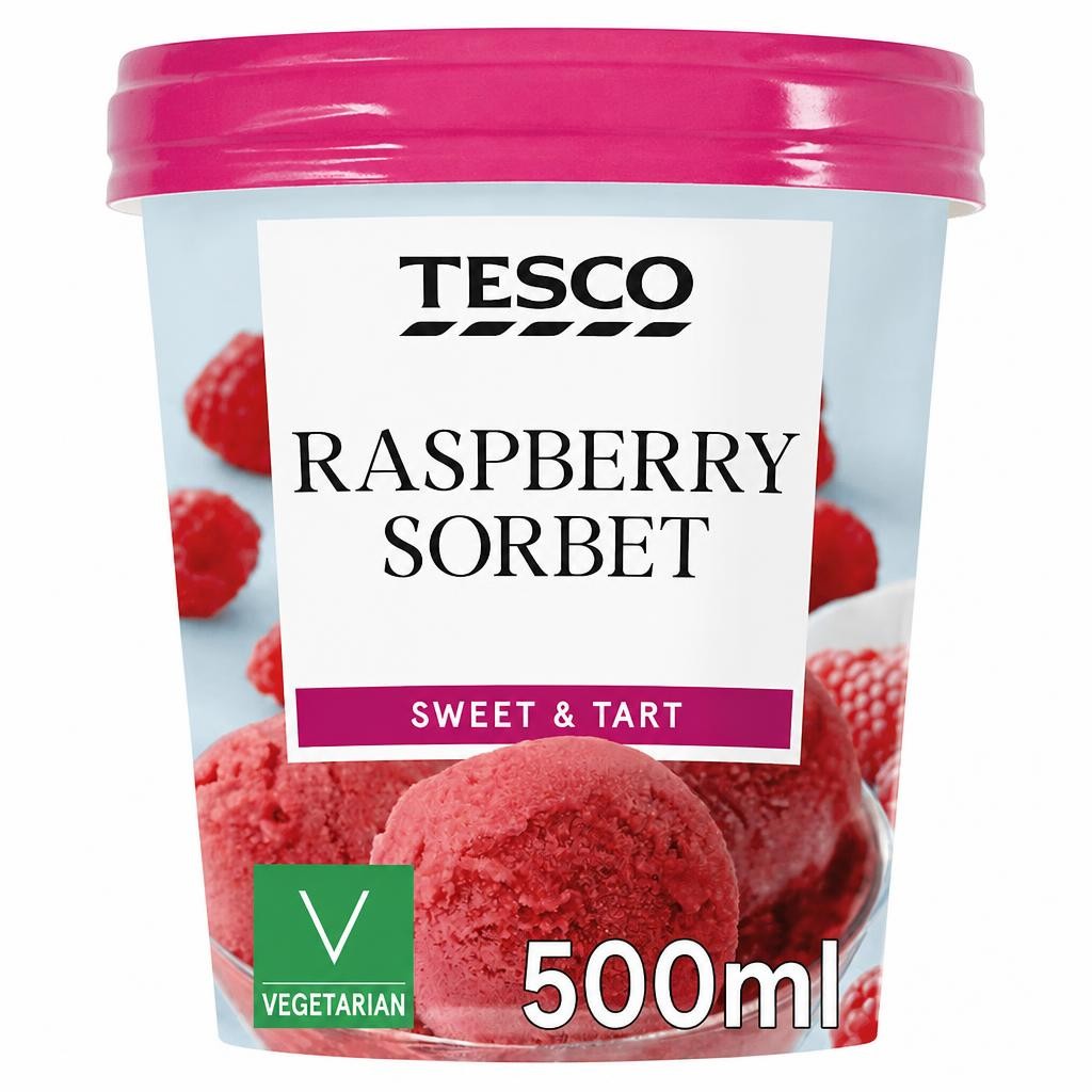 Tesco Raspberry Sorbet 500Ml
