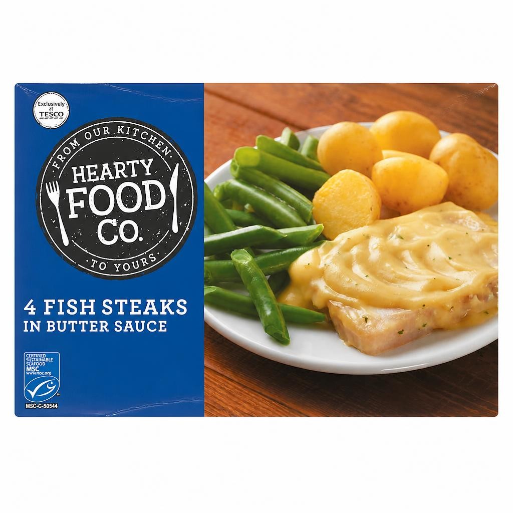 Hearty Food Co 4 Fish Steaks In Butter Sauce 552G