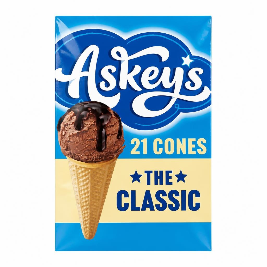 Askeys Round Icecream Cones 21Pk