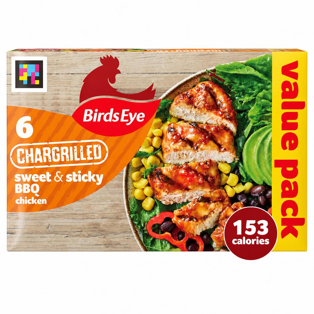 Birds Eye 6 Sweet & Sticky Bbq Chicken Chargrills 522G