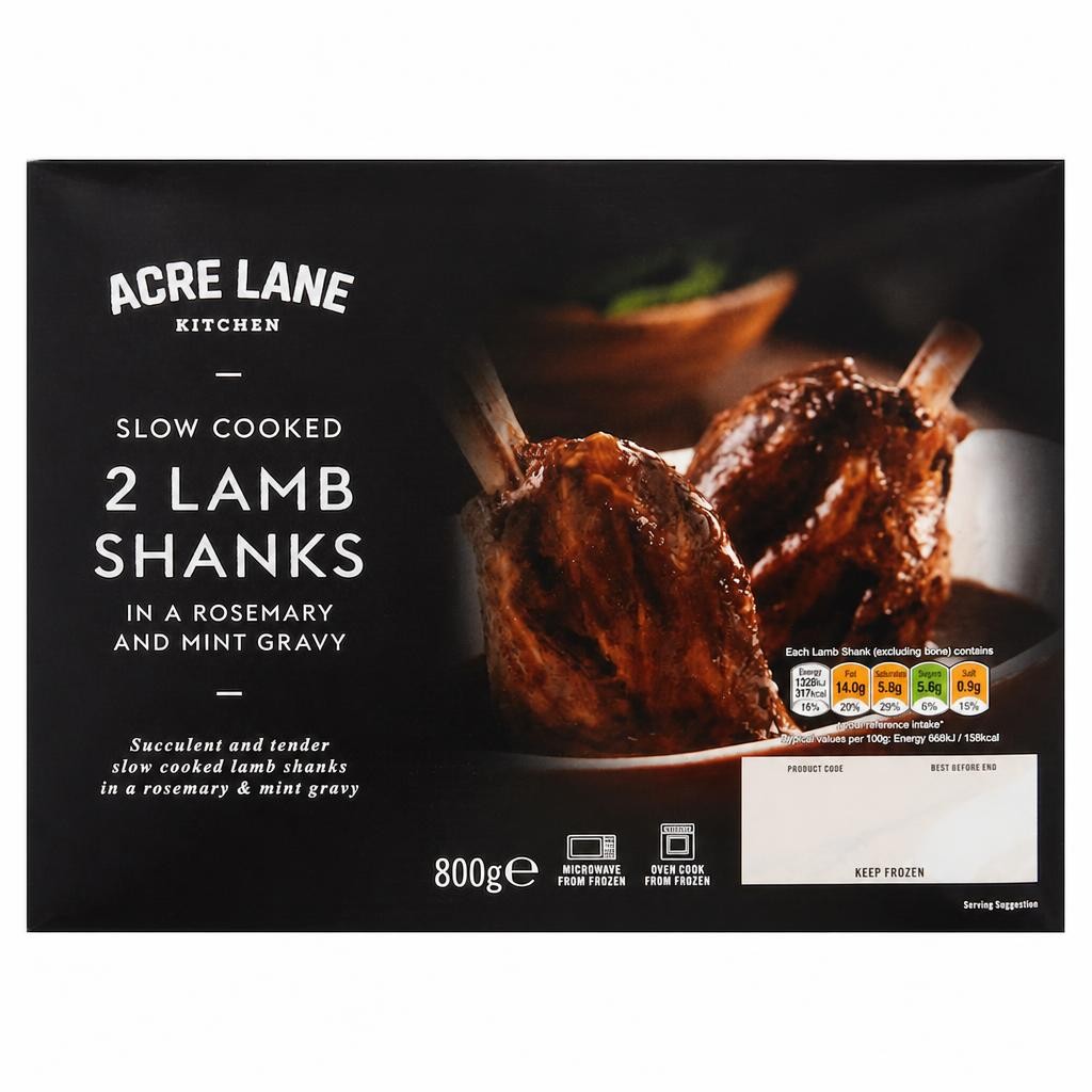 Acre Lane 2 Lamb Shanks In Mint Gravy 800G
