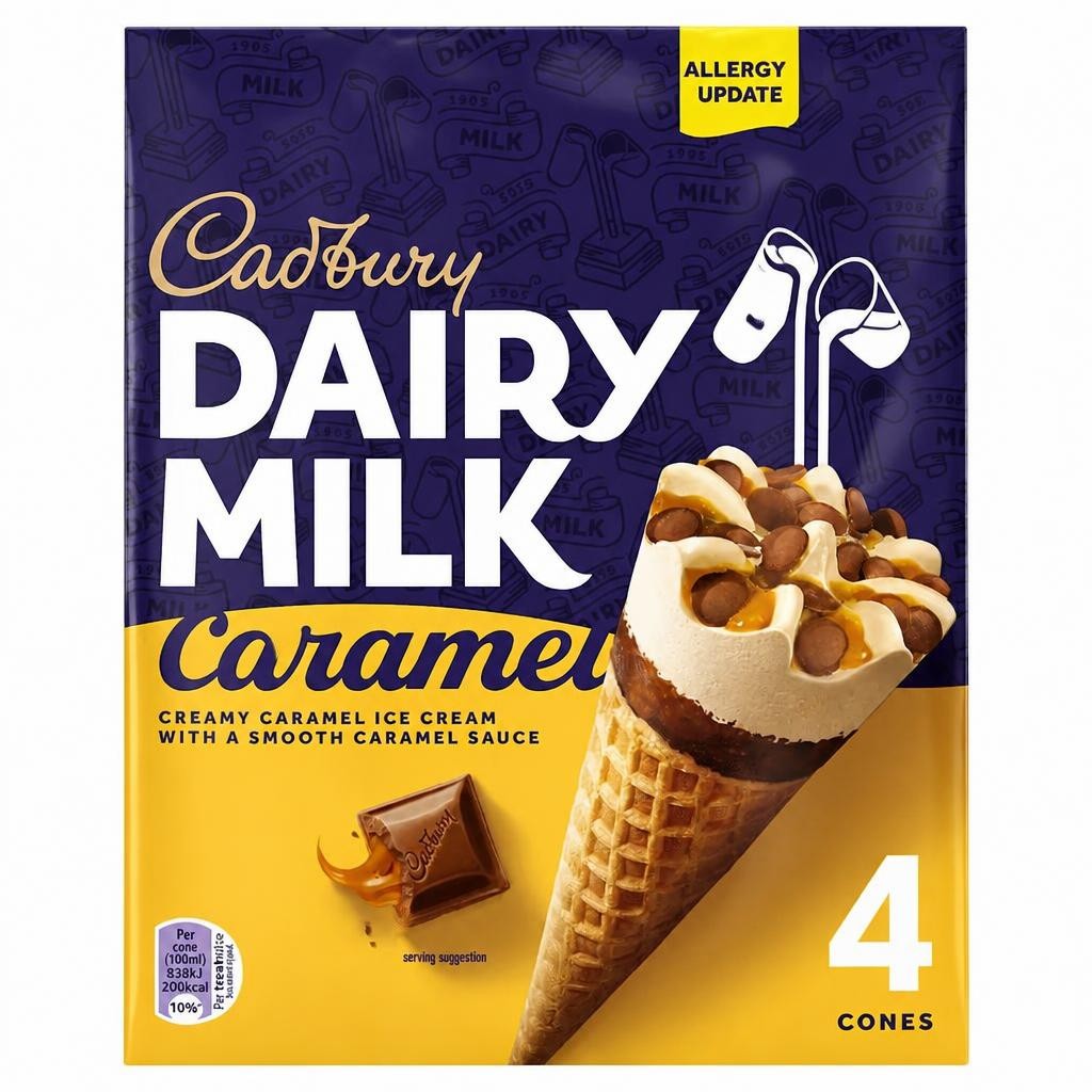 Cadbury Dairy Milk Caramel Ice Cream 4 X 100Ml