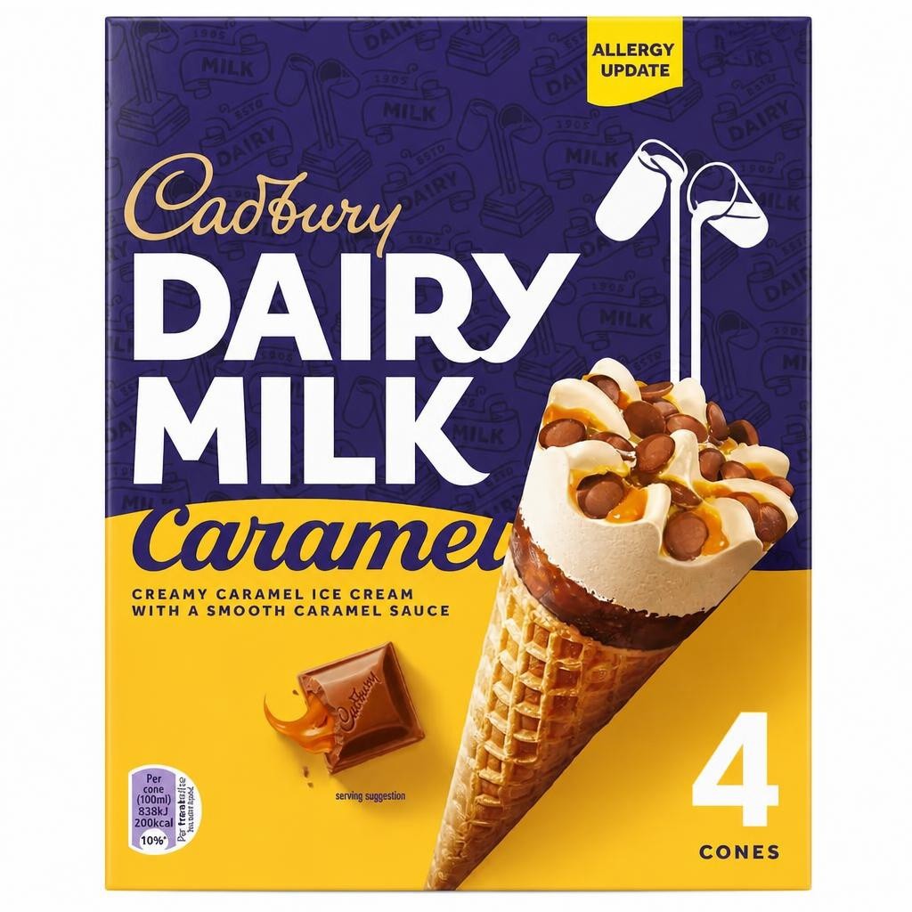 Cadbury Dairy Milk Caramel Ice Cream 4 X 100Ml