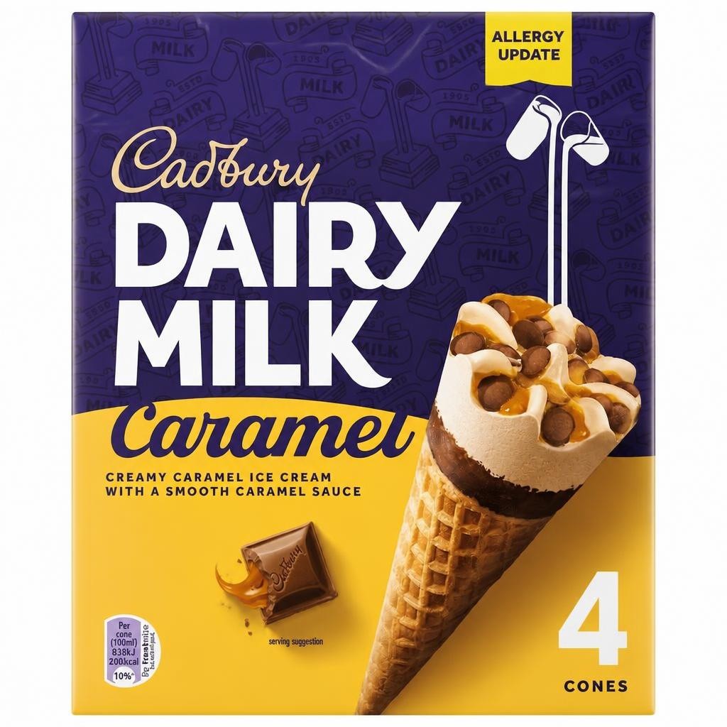 Cadbury Dairy Milk Caramel Ice Cream 4 X 100Ml