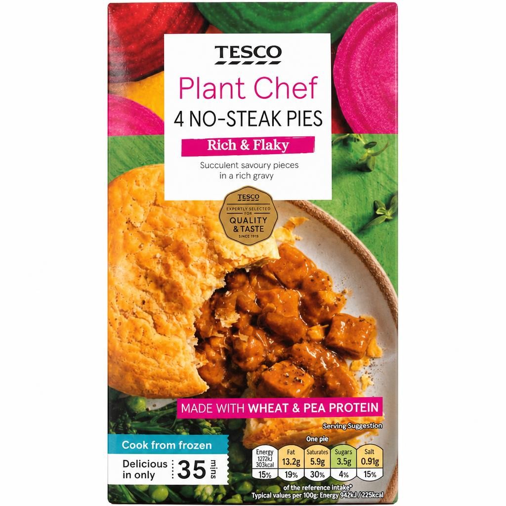 Tesco Plant Chef No Steak Pie 568G