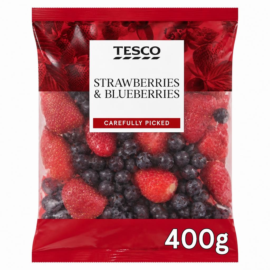 Tesco Strawberries & Blueberries 400G