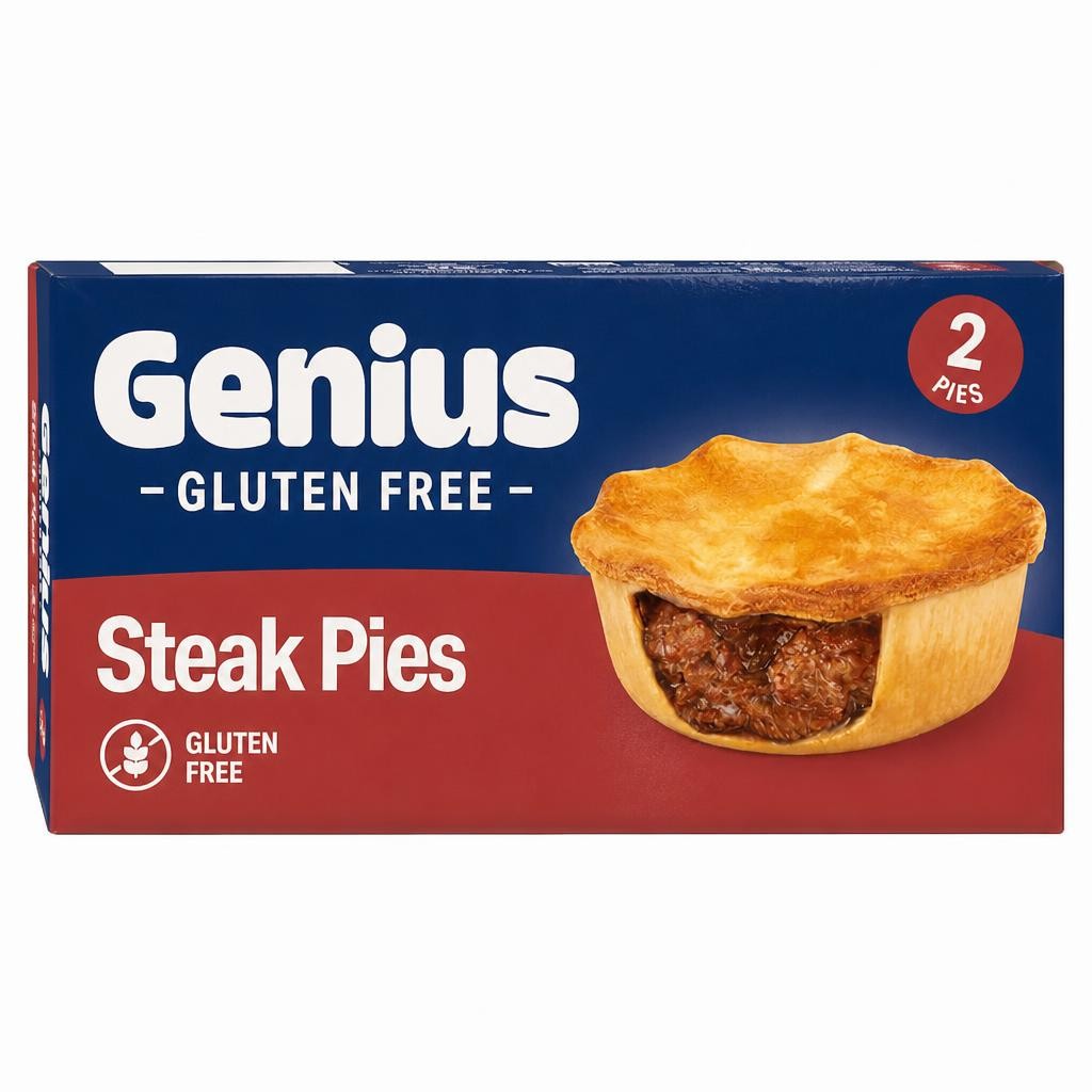 Genius Gluten Free Steak Pies 2 Pack 320G
