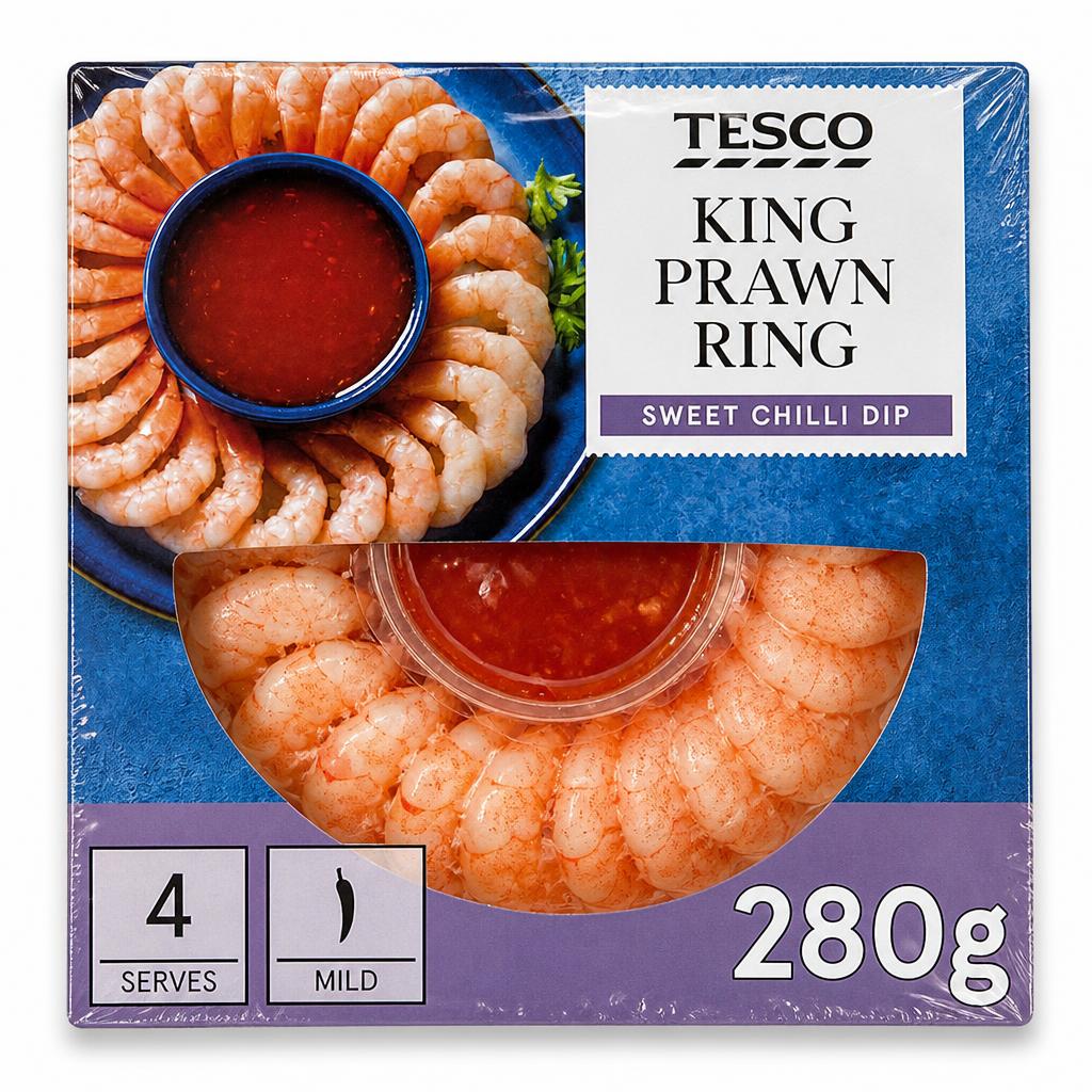 Tesco King Prawn Ring With Sweet Chilli Dip 280G